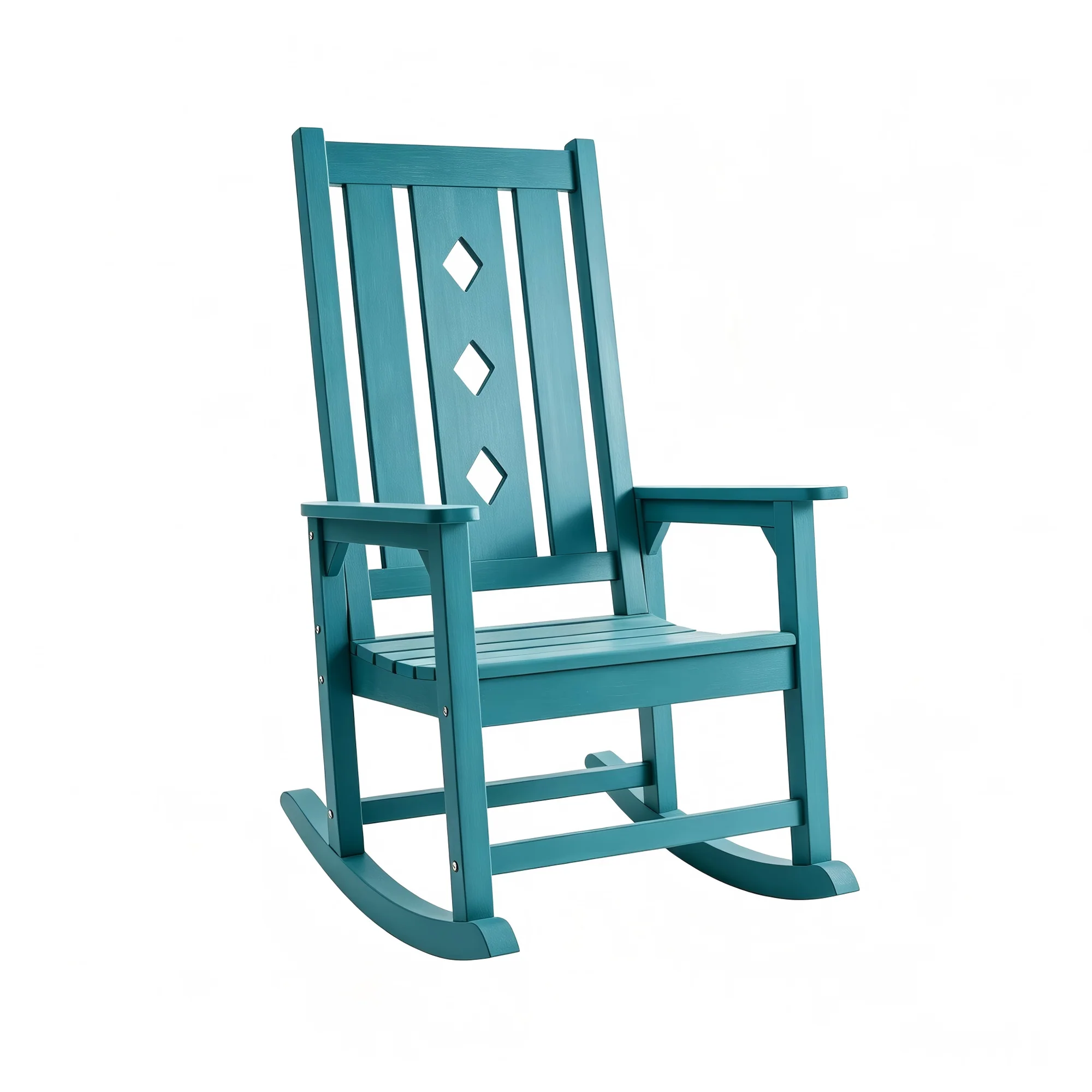 Oversized Outdoor Rocking Chair, Porch Rocker with High Back - Blue All Weather Resistant rocking chair for Lawn Garden, HIPS Patio Rocker with 350lbs Weight Capacity