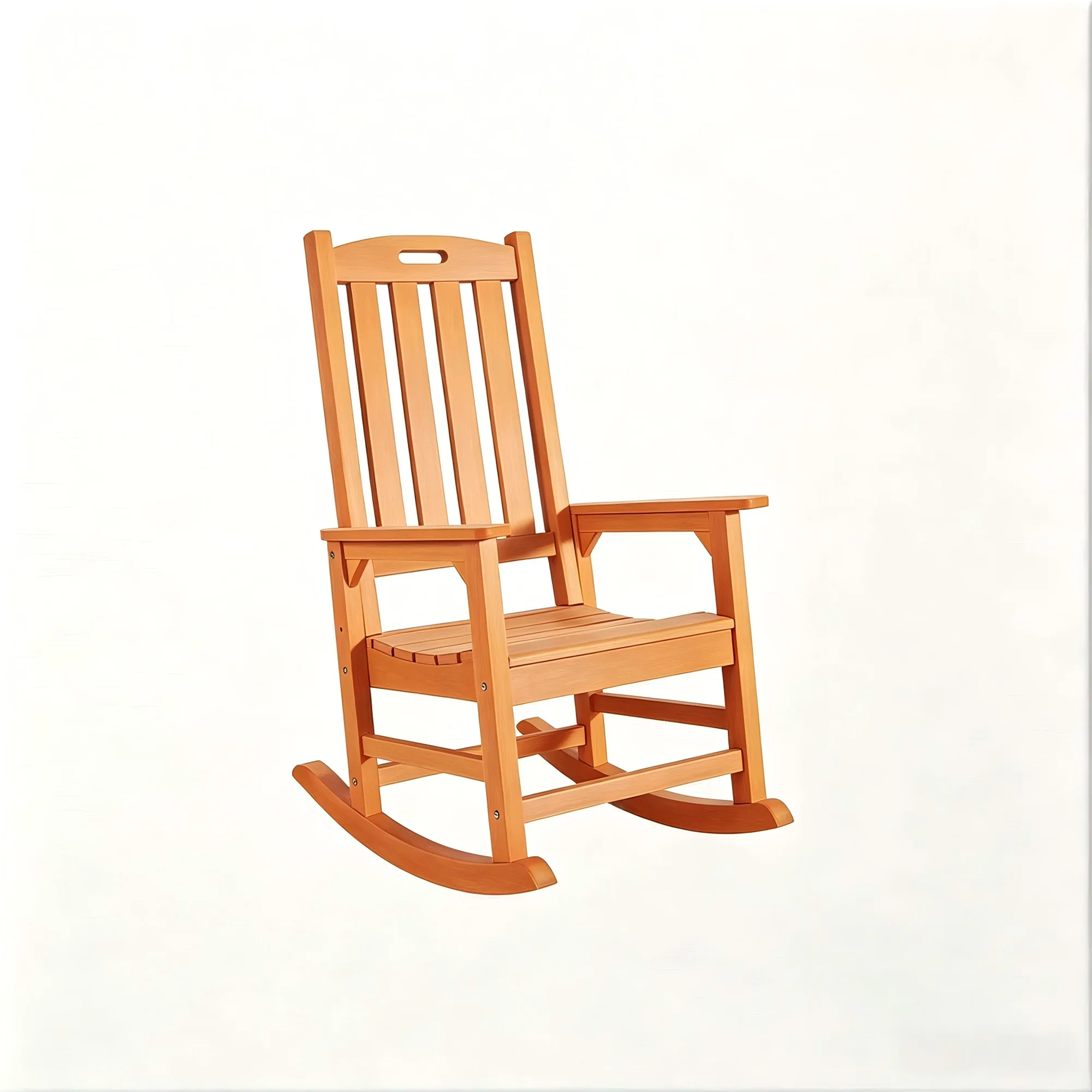 Oversized Outdoor Rocking Chair, HIPS Porch Rocker (Orange) High Back Rocking Chairs for Adult, 350lbs Weight Capacity, All-Weather Patio Rocker for Garden Balcony