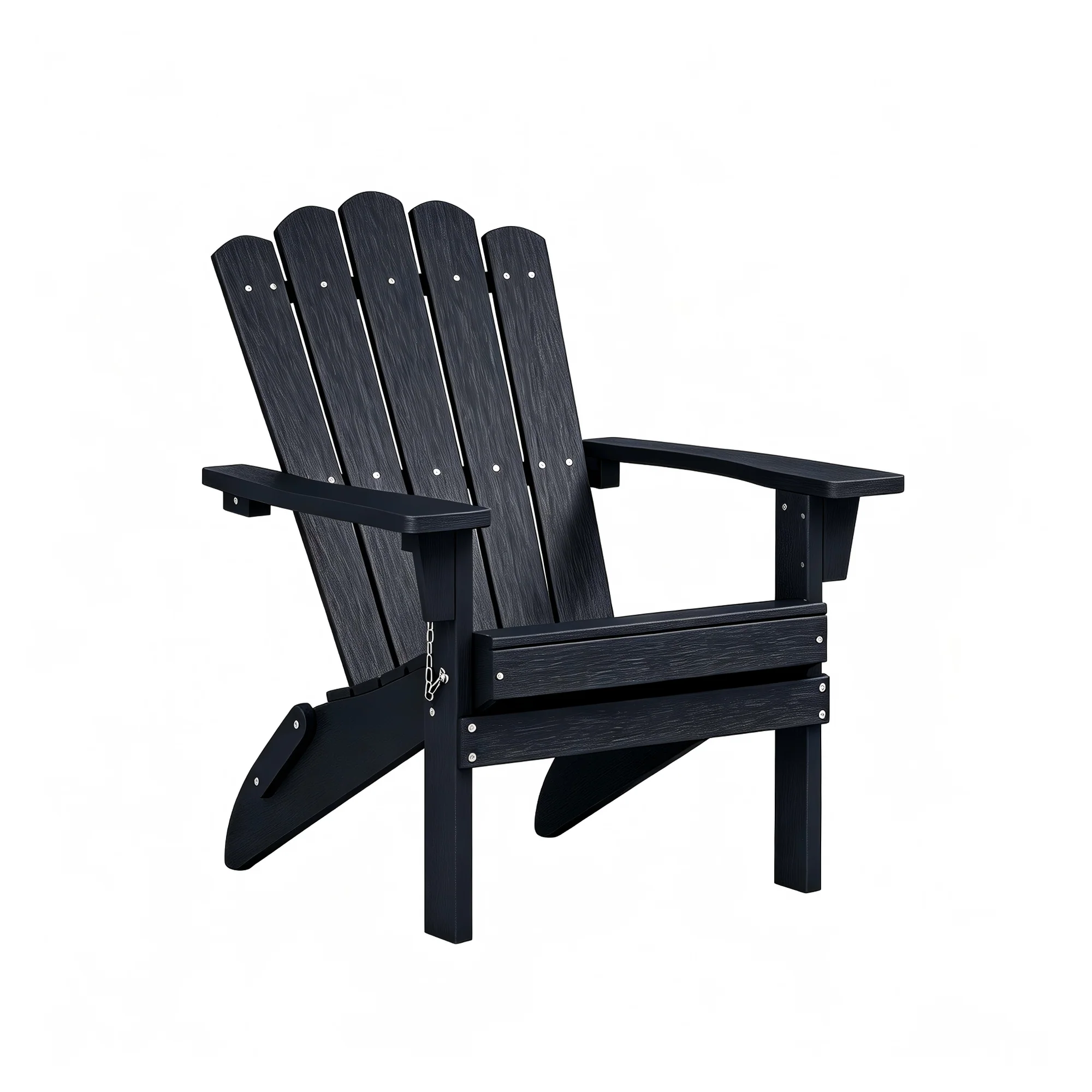 Folding HDPE Adirondack Chair, Weather-Resistant Patio Chair with Wide Armrests & High Backrest, Fire Pit Chair for Garden, Backyard, Porch,Blue